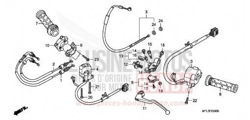LEVA MANUBRIO/INTERRUTTORE/CAVO CBR1000RR9 di 2009